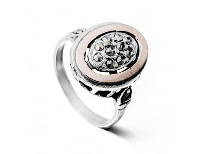 Stříbrný prsten s markazity AS-ISAN180