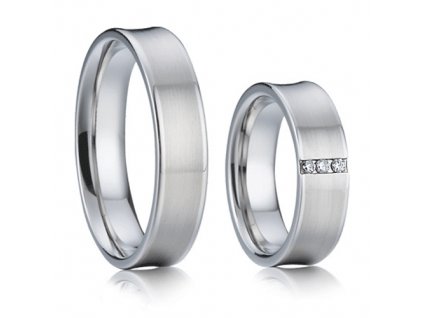 Ocelové snubní prsteny Adam a Eva 006