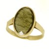 Zlatý prsten s vltavínem ze žlutého zlata,kámen 14x10mm 860.00034