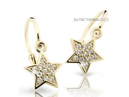 Hvězdičkové náušnice s brilianty – dětské ND2228Z Diamonds žluté zlato
