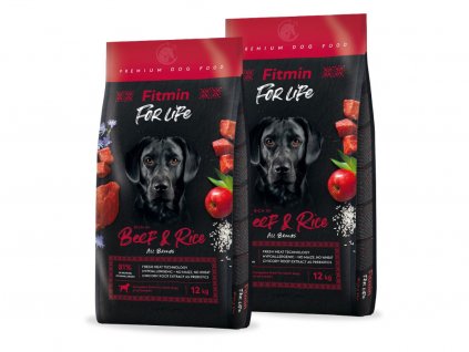 Fitmin Dog For Life Beef & Rice 2 x 12 kg