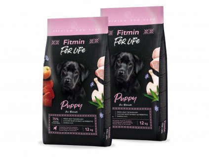 Fitmin dog For Life Puppy 2 x 12 kg granule pro štěňata