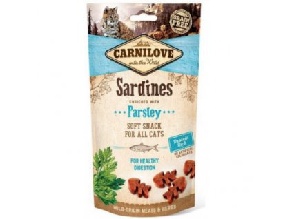 17942 carnilove cat semi moist snack sardine parsley 50 g