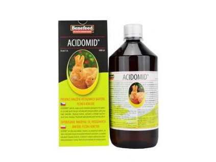 Acidomid K králíci 1l Přípravek s preventivními účinky proti množení bakteríí, plísní a kokcidií.