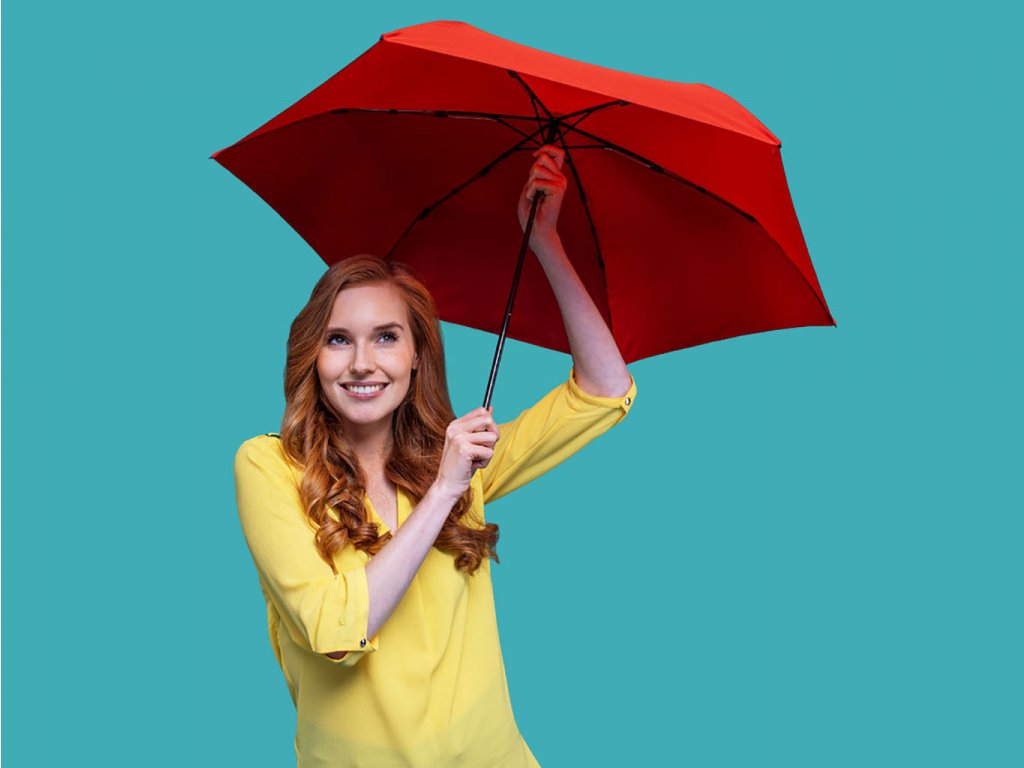 Doppler Zero99 červený ultralehký skládací mini deštník