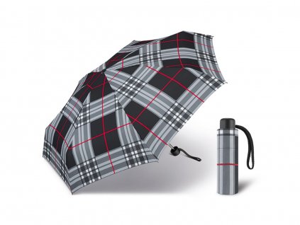 Happy Rain Petito Checks Black dámský skládací mini deštník