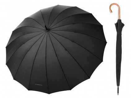 Luxusní pánský holový deštník Bugatti Doorman černý