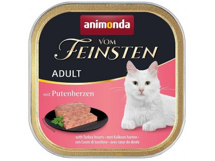 ANIMONDA Vom Feinsten Adult paštika pro kočky krůtí srdíčka 100g