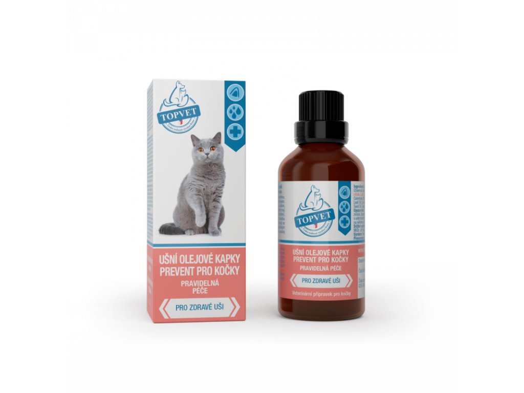 Ušní olejové kapky prevent pro kočky 50ml