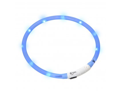 LED světelný obojek modrý obvod 20-75cm
