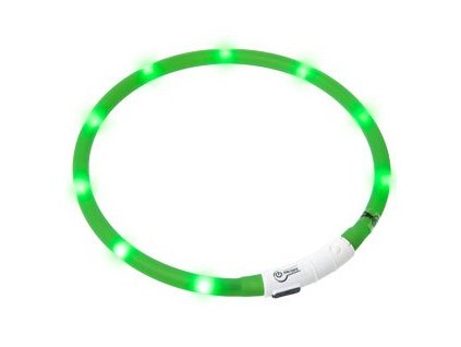 LED svetelny obojek zeleny obvod 20-75 cm