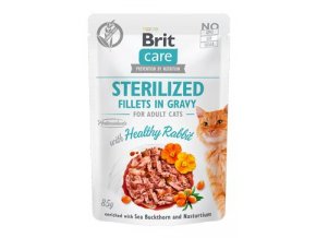 Brit Care Cat Fillets Gravy Steril Healthy Rabbit 85g
