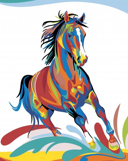 Malowanie po numerach - Kolorowe konie