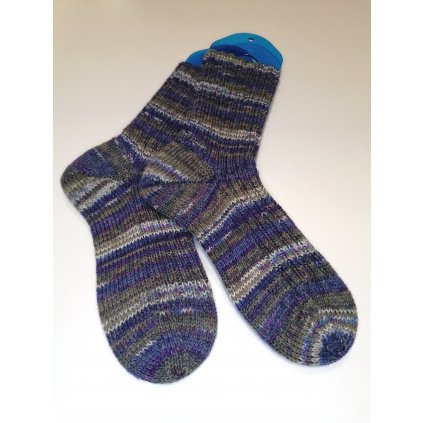 Ručně pletené vlněné ponožky se zesílenou patou a špičkou