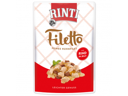 RINTI Filetto kapsička kuře a hovězí v želé 100g z kategorie Chovatelské potřeby a krmiva pro psy > Krmiva pro psy > Kapsičky pro psy