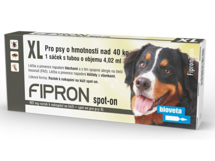 Fipron 402mg spot-on pro psy XL 1x4,02 ml z kategorie Chovatelské potřeby a krmiva pro psy > Antiparazitika pro psy > Pipety (Spot On) pro psy