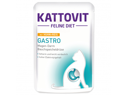 Kapsička KATTOVIT Gastro kuře + rýže 85 g z kategorie Chovatelské potřeby a krmiva pro kočky > Krmivo a pamlsky pro kočky > Kapsičky pro kočky