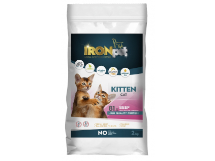 IRONpet Cat Kitten Beef (Hovězí) 2 kg z kategorie Chovatelské potřeby a krmiva pro kočky > Krmivo a pamlsky pro kočky > Granule pro kočky
