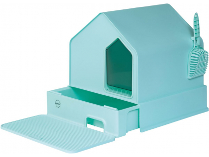 Quapas! Toaleta pro kočky Cat House 46x44x48cm mátově zelená z kategorie Chovatelské potřeby a krmiva pro kočky > Toalety, steliva pro kočky > Kočičí toalety