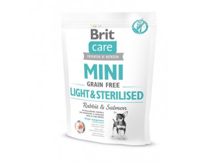 4713 brit care mini grain free light sterilised 400g